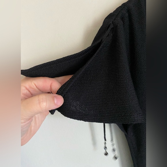 Christmas Holiday St. John Evening Black Cocktail Dress Beaded Sleeve Size 6 - Picture 4 of 10